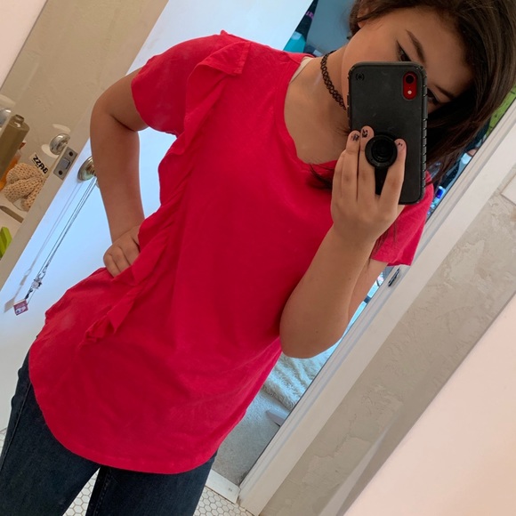 NWT sanctuary pink shirt with a ruffle brand new - Picture 2 of 4